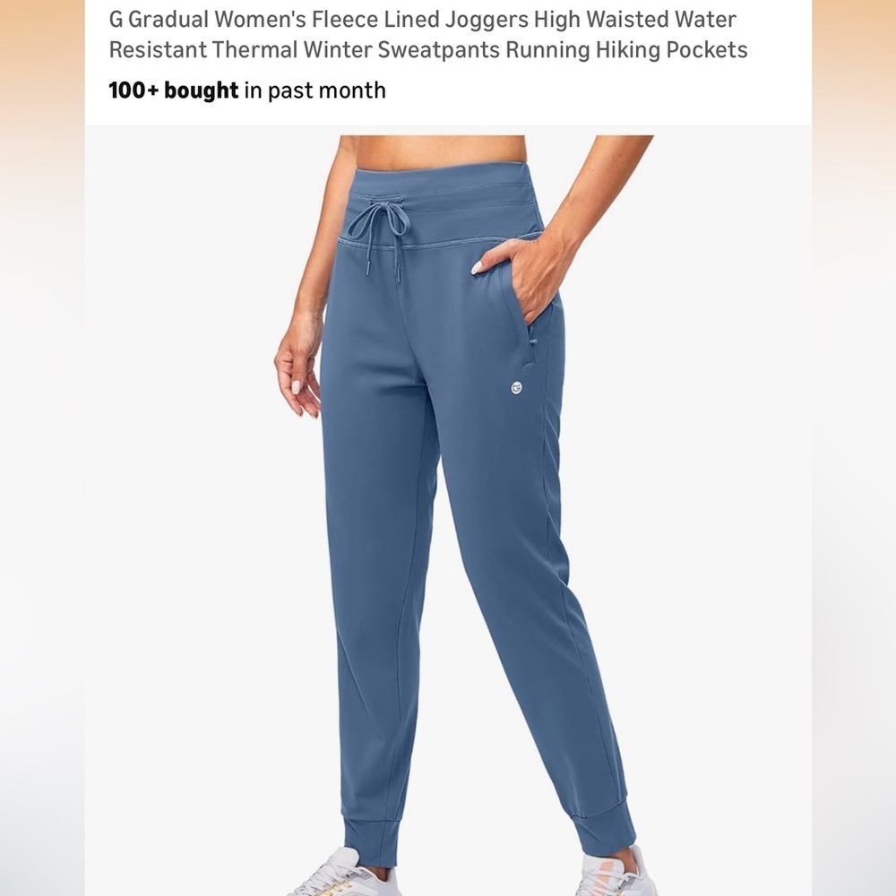 GRADUAL LINED Blue Joggers for Women. Tiktok trend athletic warm
